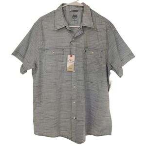 NWT Izod Saltwater Dockside Chambray Button Down Shirt in True Blue - Sz L